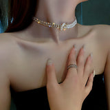 Pearl & Crystal Choker - AltaMiraJewels