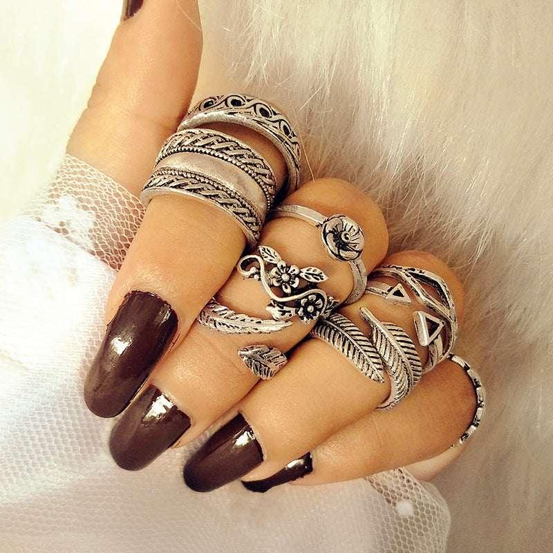 Boho Triangle Ring Set