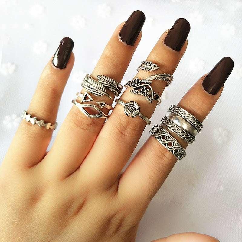 Boho Triangle Ring Set