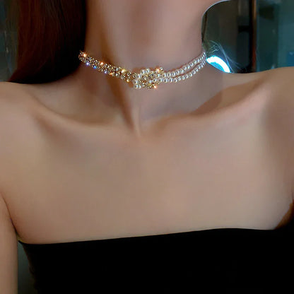 Pearl & Crystal Choker - AltaMiraJewels