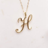 Gold Initial Letter Necklace - AltaMiraJewels