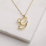 Gold Initial Letter Necklace - AltaMiraJewels
