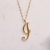 Gold Initial Letter Necklace - AltaMiraJewels