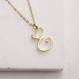 Gold Initial Letter Necklace - AltaMiraJewels
