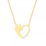 Heart Cat Pendant Necklace - AltaMiraJewels