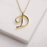 Gold Initial Letter Necklace - AltaMiraJewels