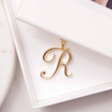 Gold Initial Letter Necklace - AltaMiraJewels