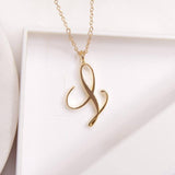 Gold Initial Letter Necklace - AltaMiraJewels