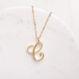 Gold Initial Letter Necklace - AltaMiraJewels