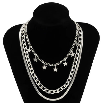 Layered Star Choker Necklace - AltaMiraJewels