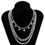 Layered Star Choker Necklace - AltaMiraJewels