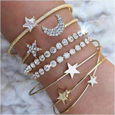 Moon & Stars Cuff Bracelet - AltaMiraJewels