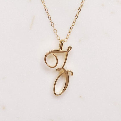 Gold Initial Letter Necklace - AltaMiraJewels