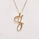 Gold Initial Letter Necklace - AltaMiraJewels