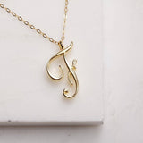 Gold Initial Letter Necklace - AltaMiraJewels