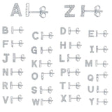 Gold Zircon Letter Earrings