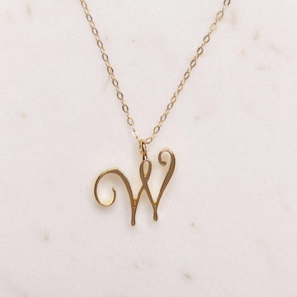 Gold Initial Letter Necklace - AltaMiraJewels