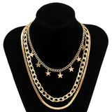 Layered Star Choker Necklace