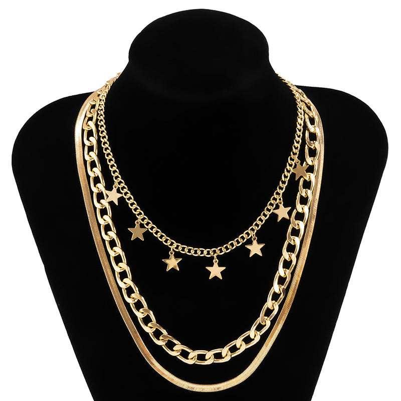 Layered Star Choker Necklace