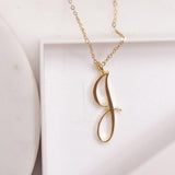 Gold Initial Letter Necklace - AltaMiraJewels