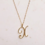 Gold Initial Letter Necklace - AltaMiraJewels